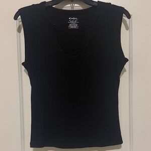 OGL Women's Black Ribbed Sleeveless Tank